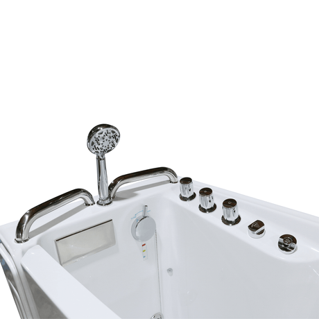 53 x 27 in. Acrylic Soaking Walk - in Whirlpool Bathtub with Left Side Door and Side Drain - BUILDMYPLACE