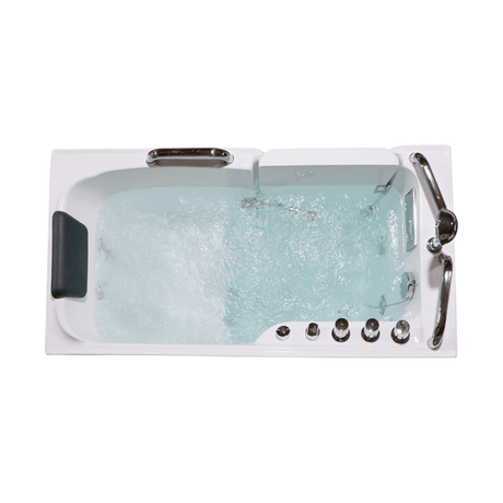 53 x 27 in. Acrylic Soaking Walk - in Whirlpool Bathtub with Left Side Door and Side Drain - BUILDMYPLACE