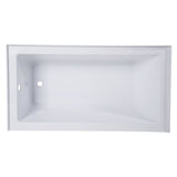 54 In. Acrylic Alcove Bathtub in White - cUPC/UPC Certified - BUILDMYPLACE