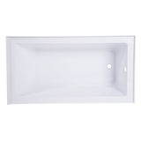 54 In. Acrylic Alcove Bathtub in White - cUPC/UPC Certified - BUILDMYPLACE