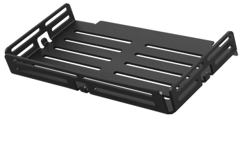 Dural Rectangular Shelf- 3/32 in. Matte Black - Aluminum - With Railing and Hanger - Texture coated - TI-SHELF LINE