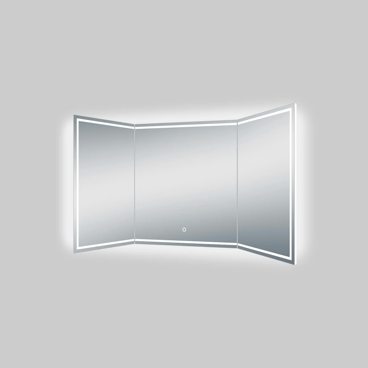 55.1 in. X 25.6 in. Backlit/Frontlit LED Lighted Bathroom Vanity Mirror with Pivoting Side Mirrors, Thin Plexiglass Edge, Anti Fog, Adjustable 3 - Color Temperature & Remembrance, Makeup Mirror, Touch Button, CRI 90+, Titan Style - BUILDMYPLACE