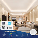 5"/6" LED Recessed Lighting, 15W, Triac Dimming, Round Surface Mount Disk Light, ETL & Energy Star Listed - For Family Rooms, Kitchens, Hallways, and Basements - BUILDMYPLACE