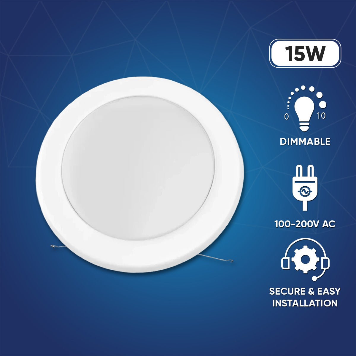 5"/6" LED Recessed Lighting, 15W, Triac Dimming, Round Surface Mount Disk Light, ETL & Energy Star Listed - For Family Rooms, Kitchens, Hallways, and Basements - BUILDMYPLACE