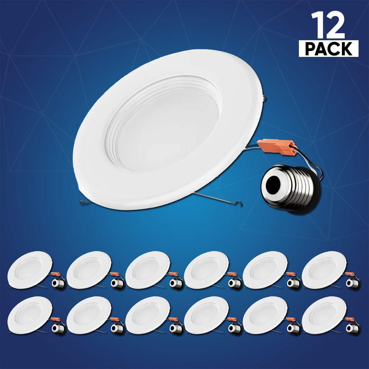 5"/6" Recessed LED Downlight, 15W, 1100LM, Baffle - trim, Dimmable, Energy Star & ETL, Easy Retrofit Installation, LED Can Lights - BUILDMYPLACE