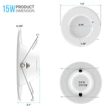 5"/6" Recessed LED Downlight, 15W, 1100LM, Baffle - trim, Dimmable, Energy Star & ETL, Easy Retrofit Installation, LED Can Lights - BUILDMYPLACE