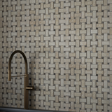 Basketweave Allure Crema Honed Marble Mosaic