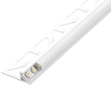 SQUARELINE LED Basic Edging Profile 11/32 in - White - Aluminum - Tile Edge Trim - by Dural