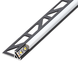 SQUARELINE LED Basic Edging Profile 11/32 in - Matte Black - Aluminum - Tile Edge Trim - by Dural