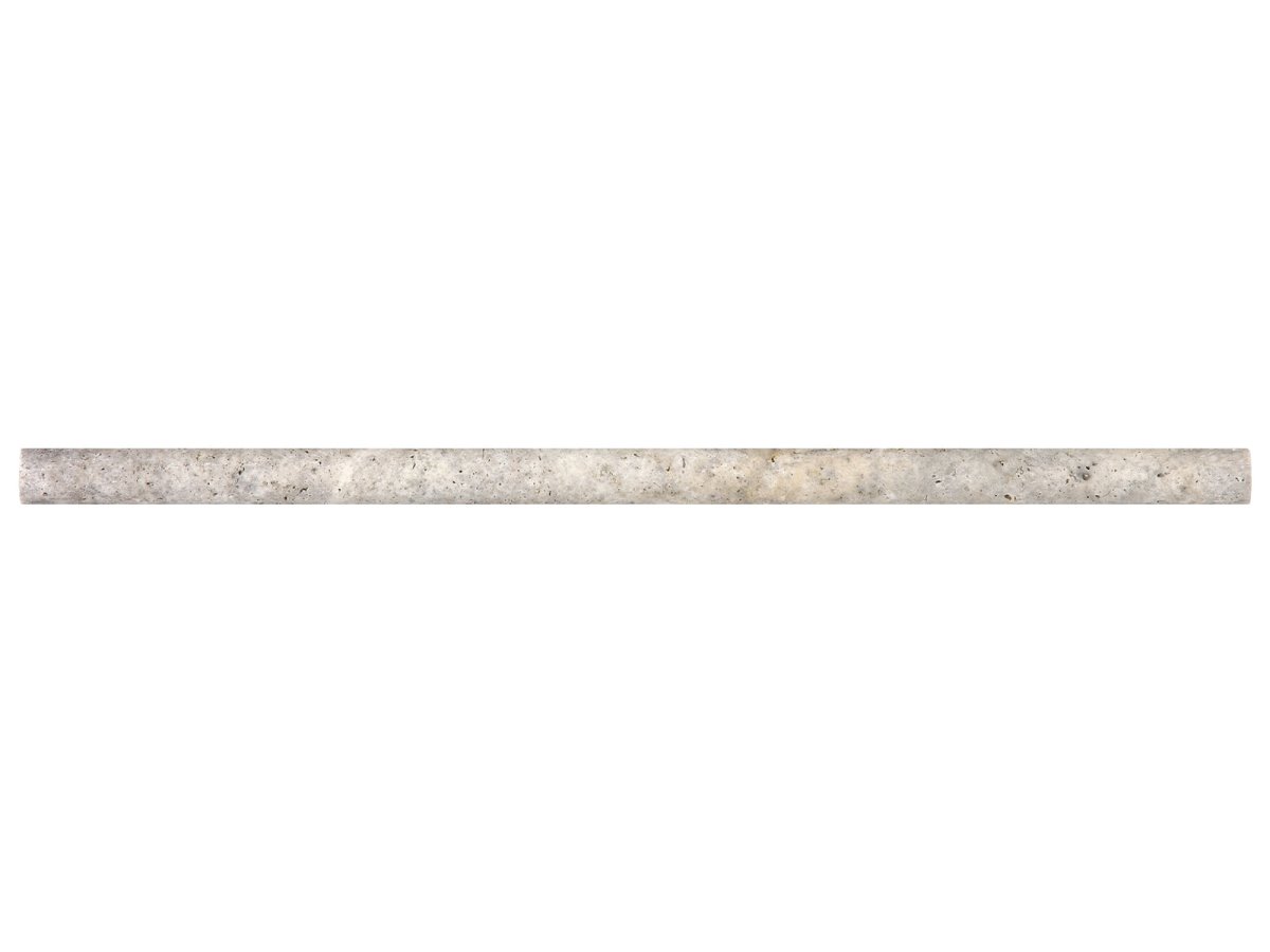 5/8 X 12 In Silver Ash Honed Travertine Pencil - BUILDMYPLACE