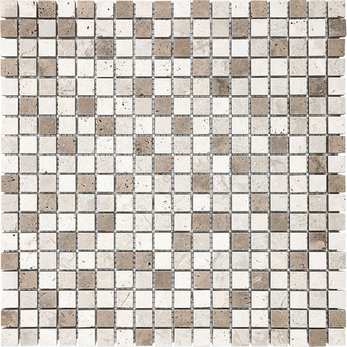 5/8 X 5/8 In Bliss Khaki Multi Color Stone Blend Mosaic - BUILDMYPLACE