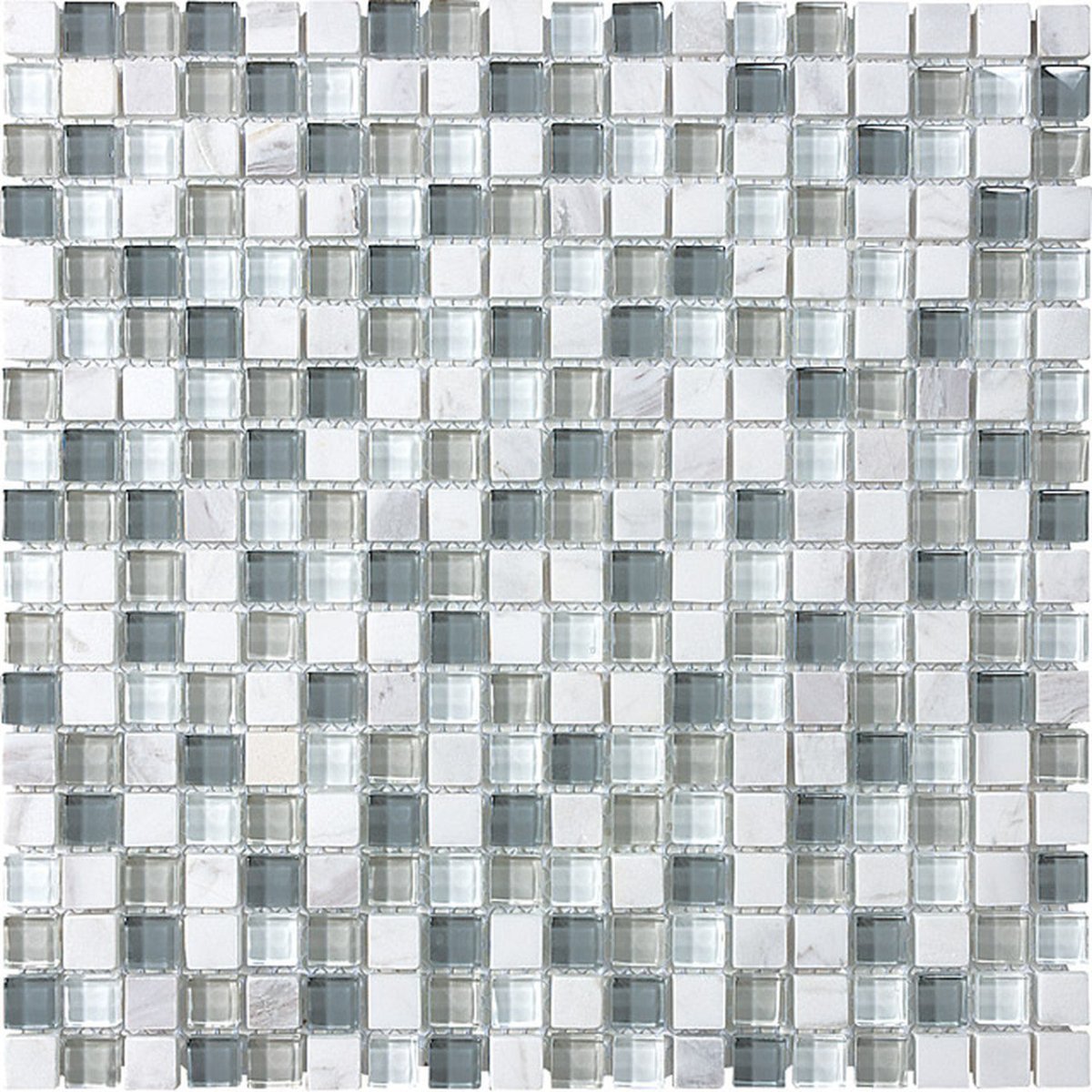 5/8 X 5/8 In Glass Stone Bliss Blend Iceland Mosaic - BUILDMYPLACE