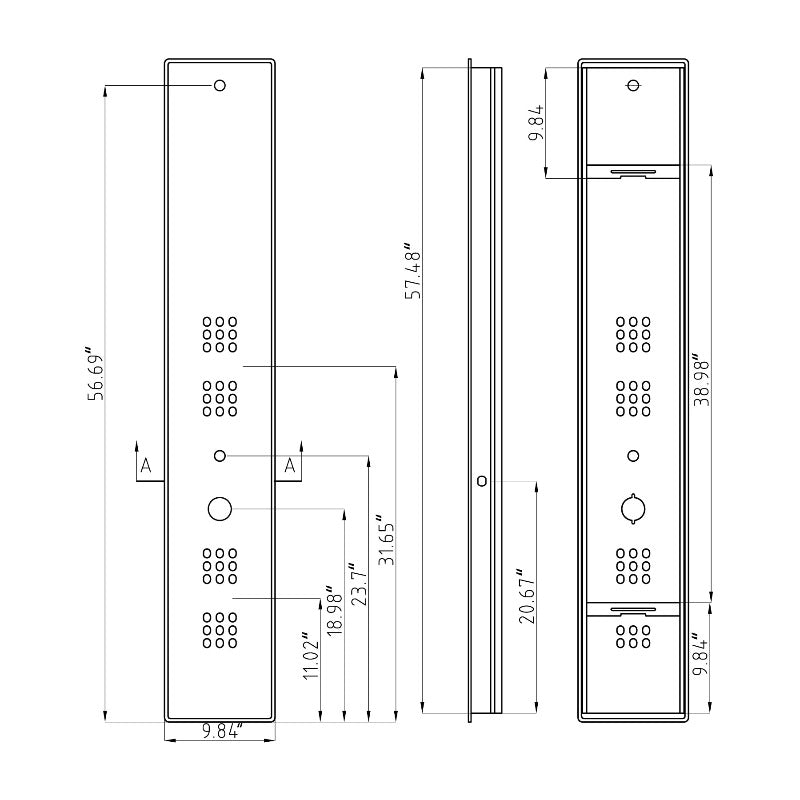 59 in 4 - Jet White Glass Shower Panel System With Adjustable Rainfall Shower Head & Handheld Shower, Self - Cleaning & Jet Massage Feature - BUILDMYPLACE