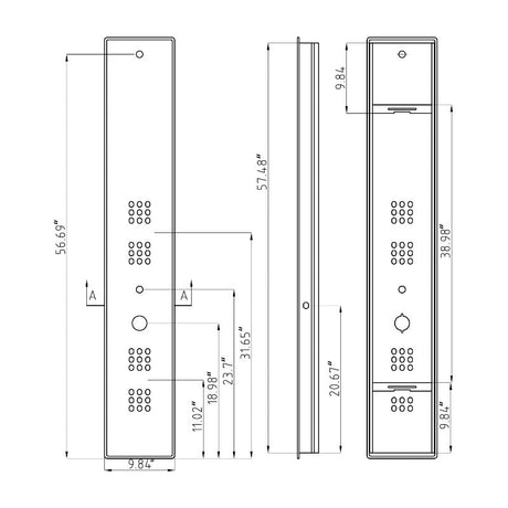 59 in 4 - Jet White Glass Shower Panel System With Adjustable Rainfall Shower Head & Handheld Shower, Self - Cleaning & Jet Massage Feature - BUILDMYPLACE