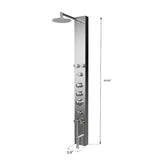 59 In. 6 Jet Stainless Steel Shower panel System With Adjustable Round Rainfall Showerhead, Handheld Shower, Self - Cleaning & Jet Massage Feature - BUILDMYPLACE