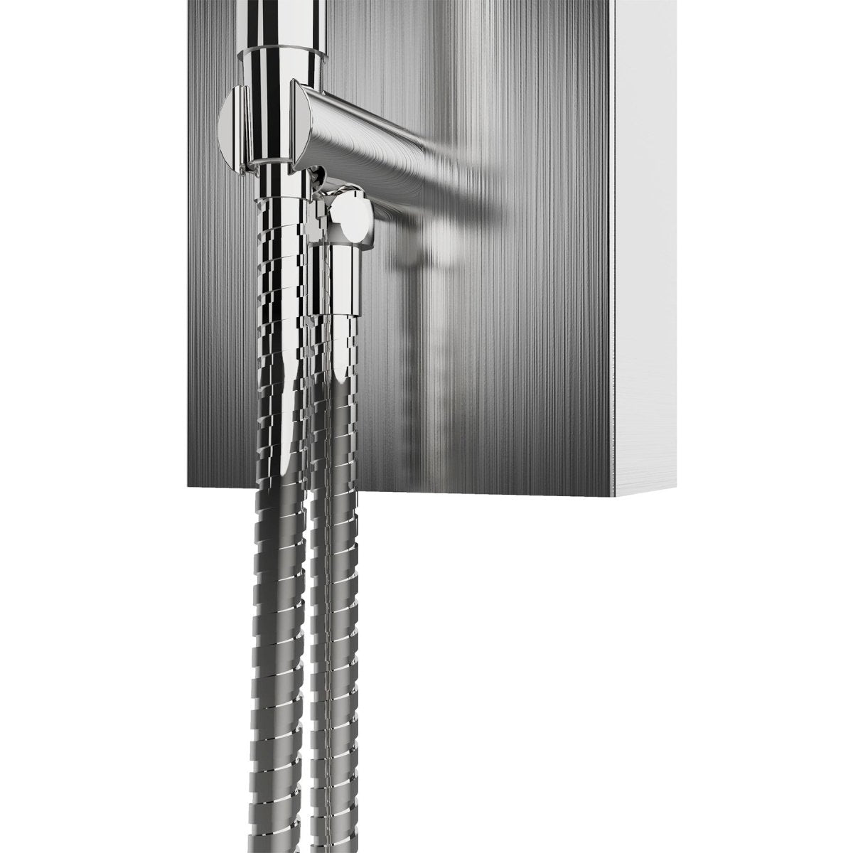 59 In. 6 Jet Stainless Steel Shower panel System With Adjustable Round Rainfall Showerhead, Handheld Shower, Self - Cleaning & Jet Massage Feature - BUILDMYPLACE