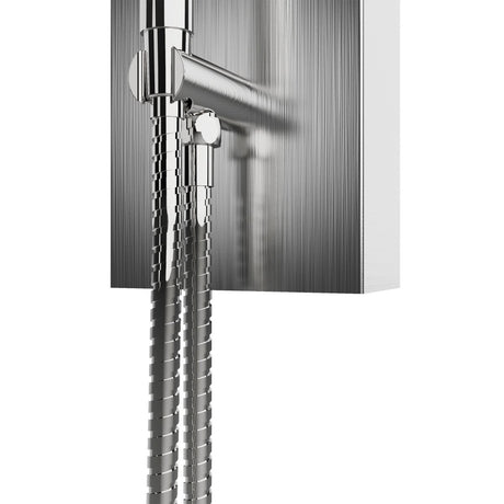 59 In. 6 Jet Stainless Steel Shower panel System With Adjustable Round Rainfall Showerhead, Handheld Shower, Self - Cleaning & Jet Massage Feature - BUILDMYPLACE