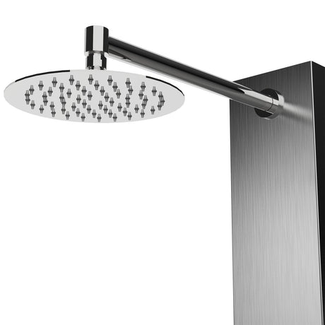 59 In. 6 Jet Stainless Steel Shower panel System With Adjustable Round Rainfall Showerhead, Handheld Shower, Self - Cleaning & Jet Massage Feature - BUILDMYPLACE