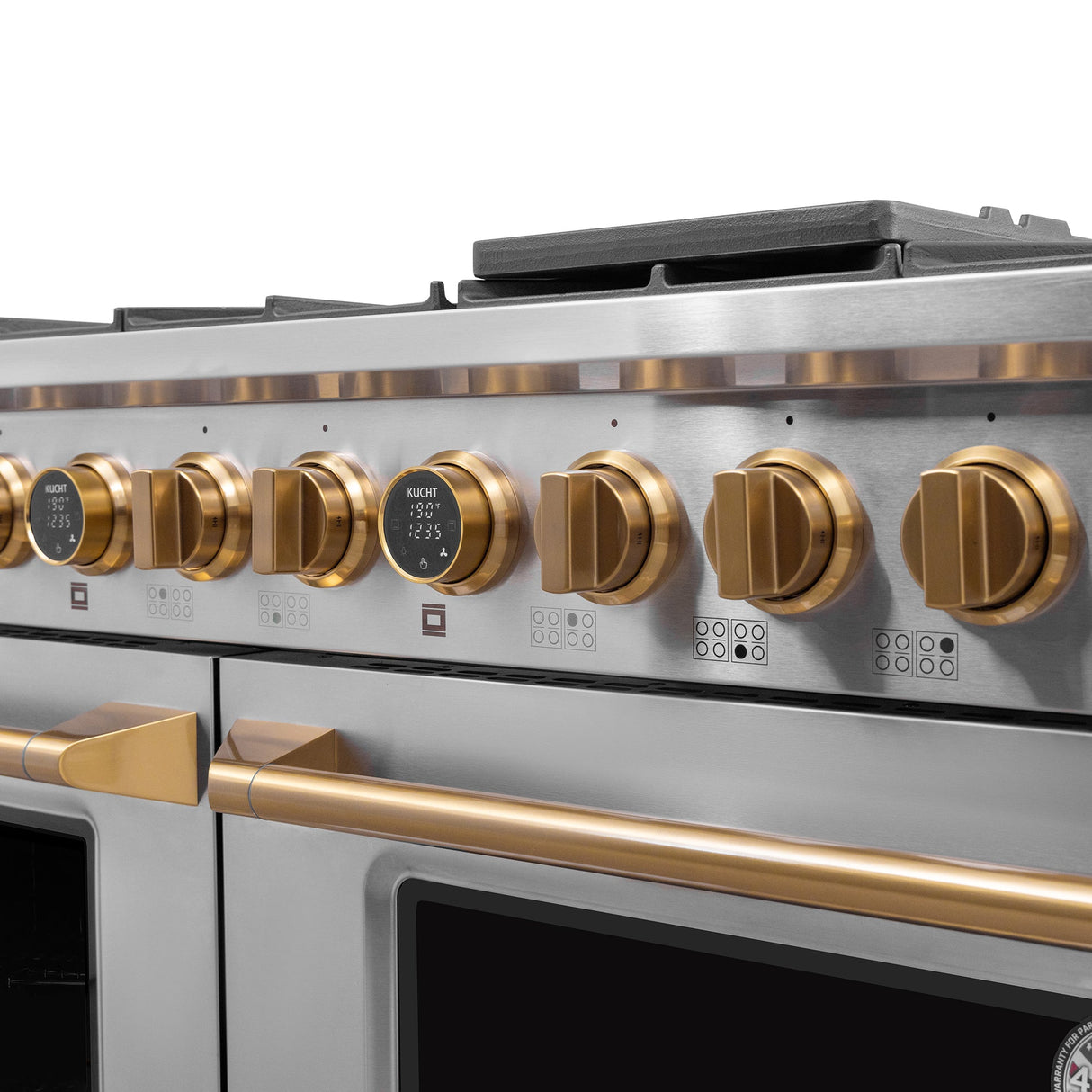 48 in. 6.7 cu. ft. 8 Burners Dual Fuel Range for Natural Gas in Stainless Steel with Kucht Horus Thermostat