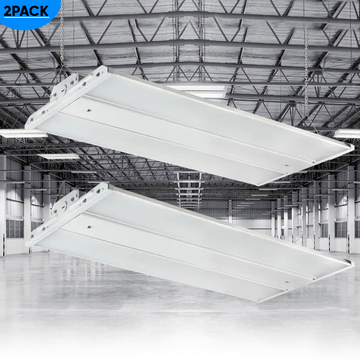 2FT LED Linear High Bay Shop Light, 110W, 5700K, 15000LM, 120-277VAC, 0-10V Dim, UL DLC Listed, Linear Hanging Light for Warehouse Workshops-2 Pack