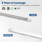 Hybrid T8 4ft LED Tube/Bulb - 22w/20w/18w/ 15w/12w/10w Watt Adjustable, 130lm/w, 3000k /3500k/4000k/5000k/6000k/6500k CCT Changeable, Frosted, Base G13, Single End/Double End Power - Ballast Compatible or Bypass