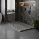 SMC / Solid Surface Shower Base Tray 60" × 32" - with Side Drain Hole, Drain Cover & Waste