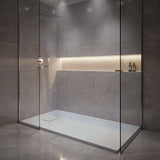 SMC / Solid Surface Shower Base Tray 60" × 32" - with Side Drain Hole, Drain Cover & Waste