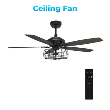 Huntley Black/Walnut 5 Blade Smart Ceiling Fan with Works with Light & Remote Control