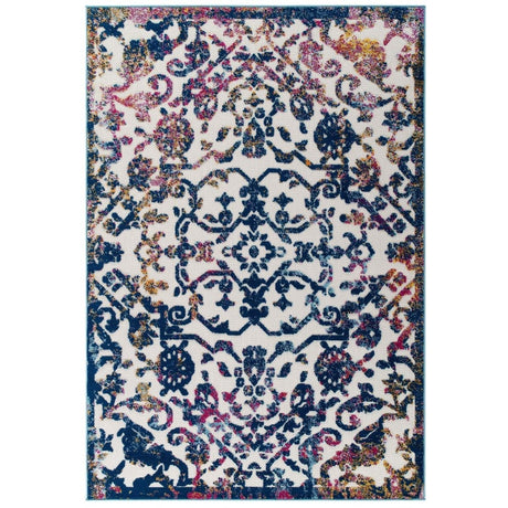 5'x8' Reflect Primrose Ornate Floral Lattice Indoor Outdoor Area Rug - BUILDMYPLACE