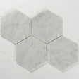 6 in. Hexagon Bianco Cararra Gray Honed Marble Mosaic Tile - BUILDMYPLACE