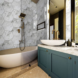 6 In Hexagon La Marca Arabescato Honed Glazed Porcelain Mosaic Tile - BUILDMYPLACE