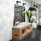 6 In Hexagon La Marca Carrara Honed Glazed Porcelain Mosaic Tile - BUILDMYPLACE