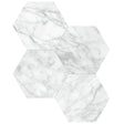 6 In Hexagon La Marca Carrara Honed Glazed Porcelain Mosaic Tile - BUILDMYPLACE