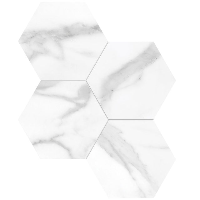 6 In Hexagon La Marca Honed Glazed Porcelain Mosaic Tile - BUILDMYPLACE