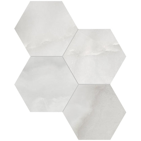 6 In Hexagon La Marca Onyx Honed Glazed Porcelain Mosaic Tile - BUILDMYPLACE