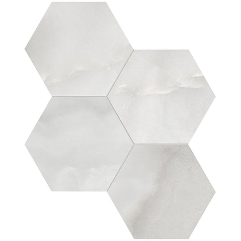 6 In Hexagon La Marca Onyx Nuvolato Honed Glazed Porcelain Mosaic Tile