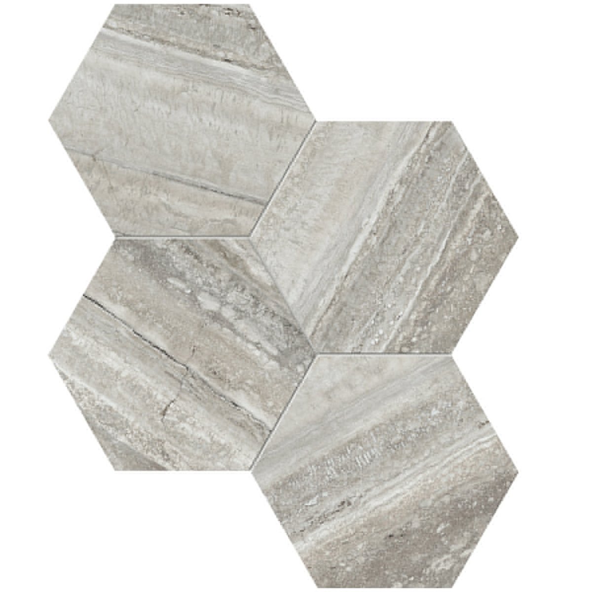 6 In Hexagon La Marca Polished Glazed Porcelain Mosaic Tile - BUILDMYPLACE