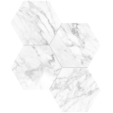 6 In Hexagon La Marca Statuarietto Honed Glazed Porcelain Mosaic Tile - BUILDMYPLACE