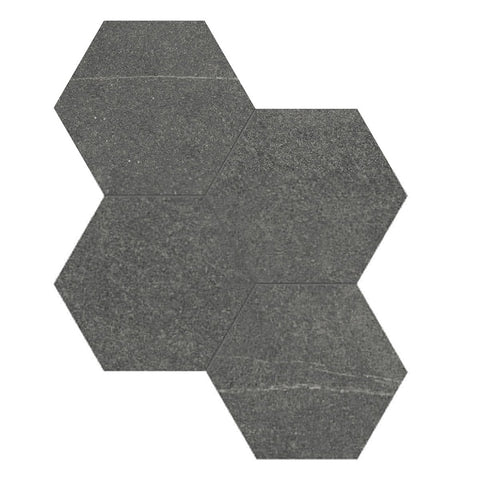 6 In Hexagon Mjork Carbon Matte Color Body Porcelain Mosaic