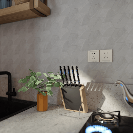 6 In Hexagon Nord Lithium Matte Color Body Porcelain Mosaic - BUILDMYPLACE