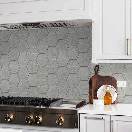 6 In Hexagon Nord Lithium Matte Color Body Porcelain Mosaic - BUILDMYPLACE
