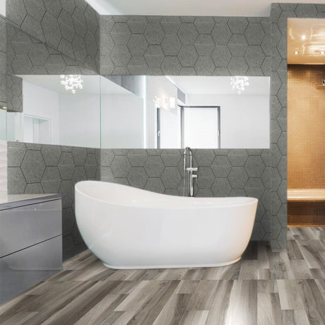 6 In Hexagon Nord Palladium Matte Color Body Porcelain Mosaic - BUILDMYPLACE