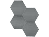 6 in Teramoda Charcoal Hexagon Glossy Pressed Glazed Ceramic Tile - BUILDMYPLACE