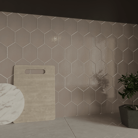 6 in Teramoda Petal Hexagon Glossy Pressed Glazed Ceramic Tile - BUILDMYPLACE