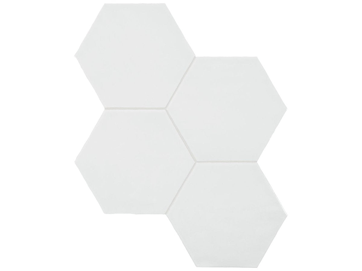 6 in Teramoda Powder Hexagon Glossy Pressed Glazed Ceramic Tile - BUILDMYPLACE