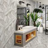 6 in. Travertino instrata La Marca Hexagon Honed Glazed Porcelain Mosaic Tile - BUILDMYPLACE