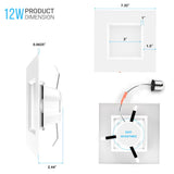 6 Inch LED Recessed Lighting, 12W, Square, Dimmable, Baffle Trim, Energy Star Listed, ETL, Recessed Downlights For Closets, Kitchens, Hallways, Doorways, Basement - BUILDMYPLACE