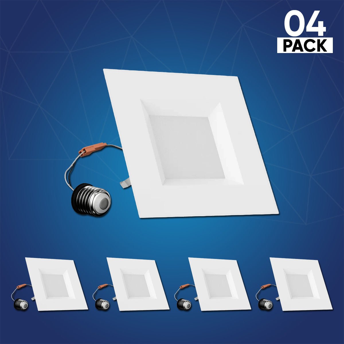6 Inch LED Recessed Lighting, 12W, Square, Dimmable, Baffle Trim, Energy Star Listed, ETL, Recessed Downlights For Closets, Kitchens, Hallways, Doorways, Basement - BUILDMYPLACE