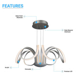 6 - Light 30" Wide Modern/Contemporary Cage LED Chandelier Ceiling Light, 70W, 3000K, 3500LM, Adjustable Height - BUILDMYPLACE