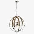 6 - Light Polished Nickel Finish and Nature Gray Corn Leaf Rope Pendant Light, E12 Base - BUILDMYPLACE